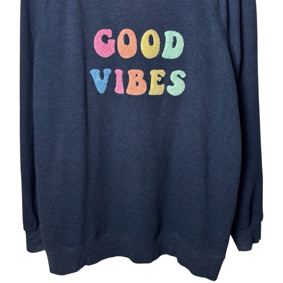 Wildfox Good Vibes Comfy Lightweight Crewneck Novelty Fun Rainbow Women's L - Picture 4 of 10